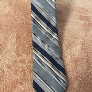 Elegant Navy and Gray Striped Men's Tie